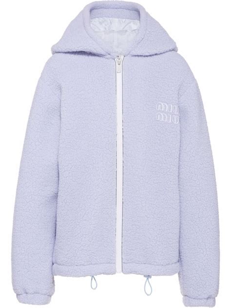 miu miu grey zip up hoodie|Grey Wool And Nylon Knit Hoodie .